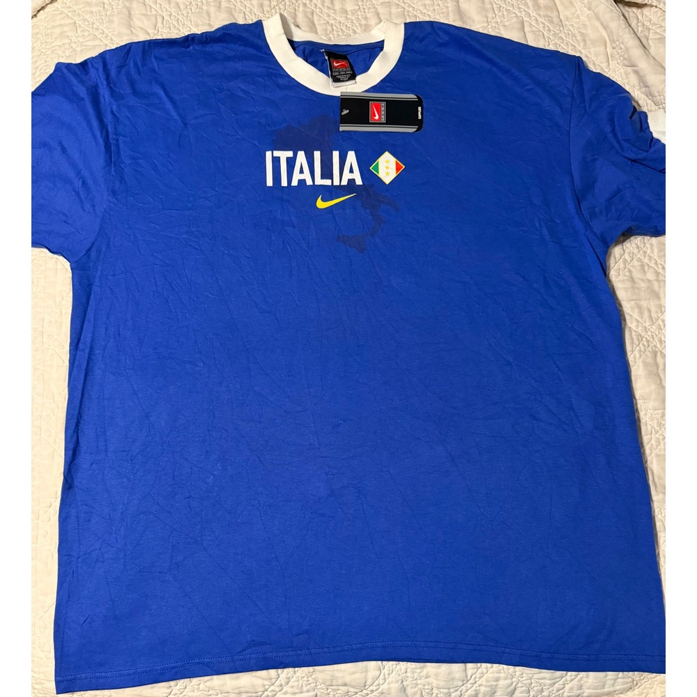 Nike Italy national team Totti Shirt Mens XXL Blue Vintage 90s Deadstock NWT
